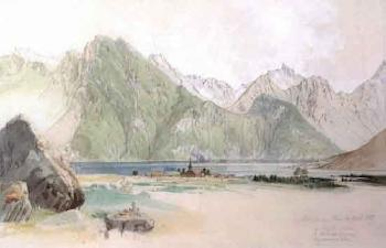Bundalan, an alpine lake scene by Edward Lear