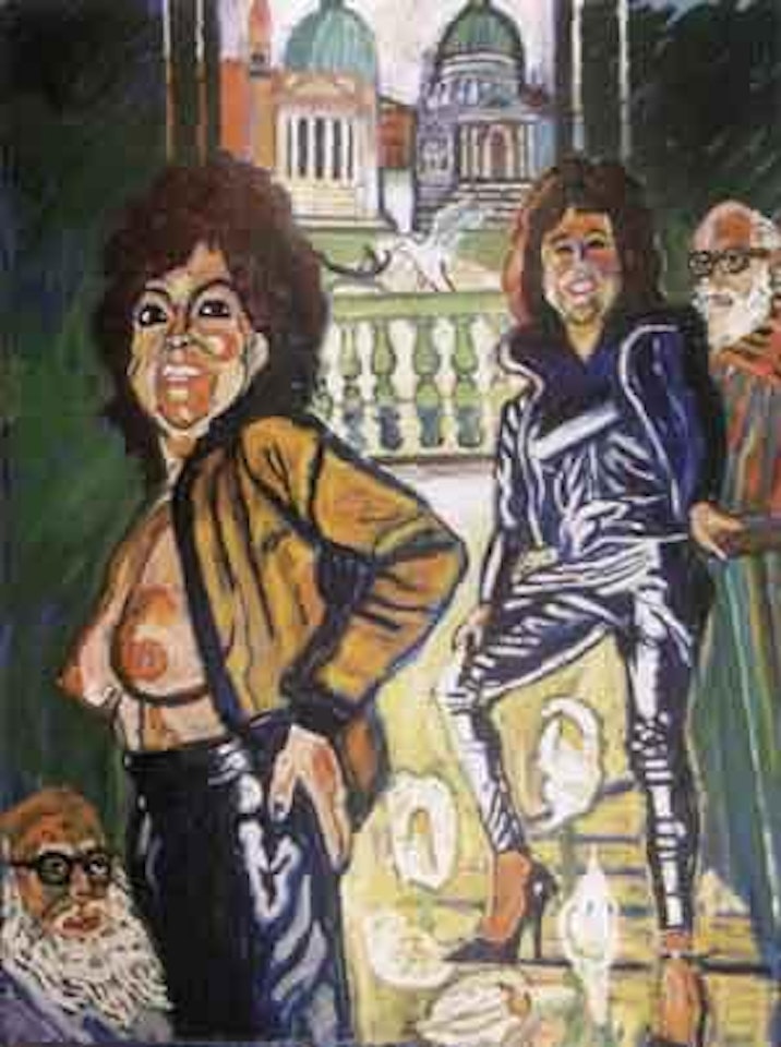 Artist and Patti in a studio, Venice by John Bratby