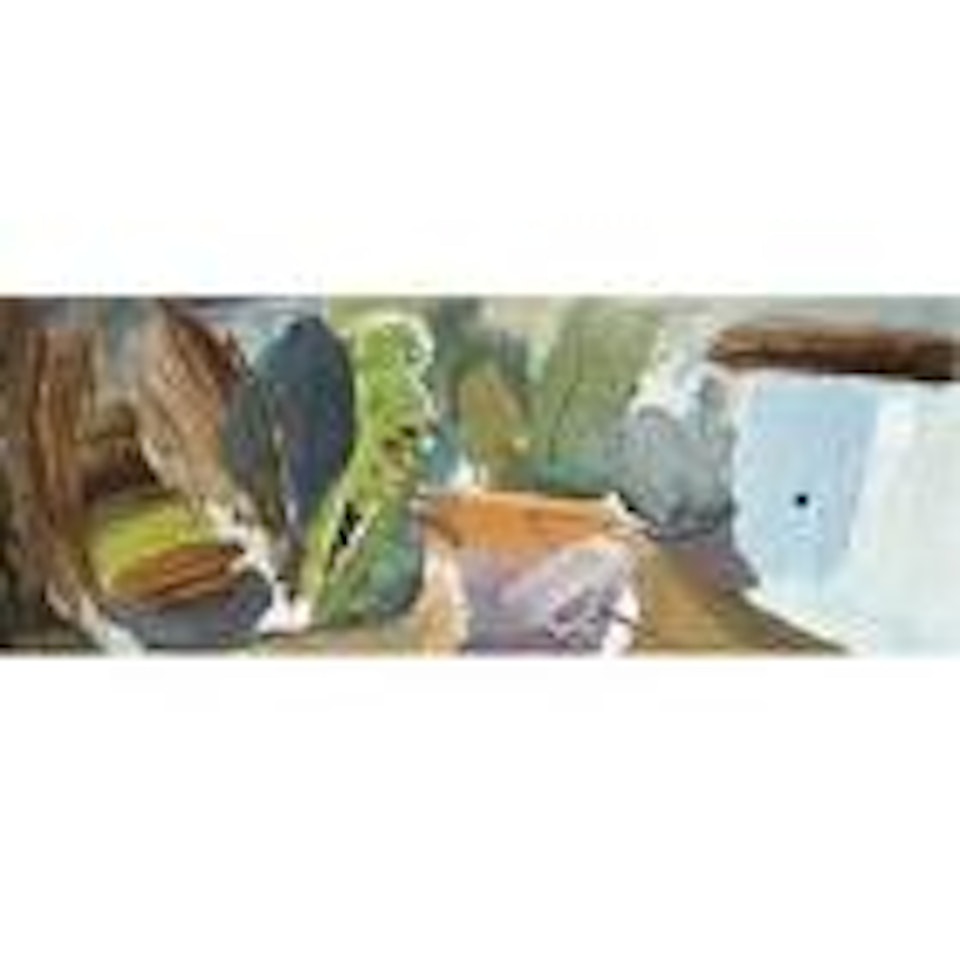 Garden seat and pool by Ivon Hitchens