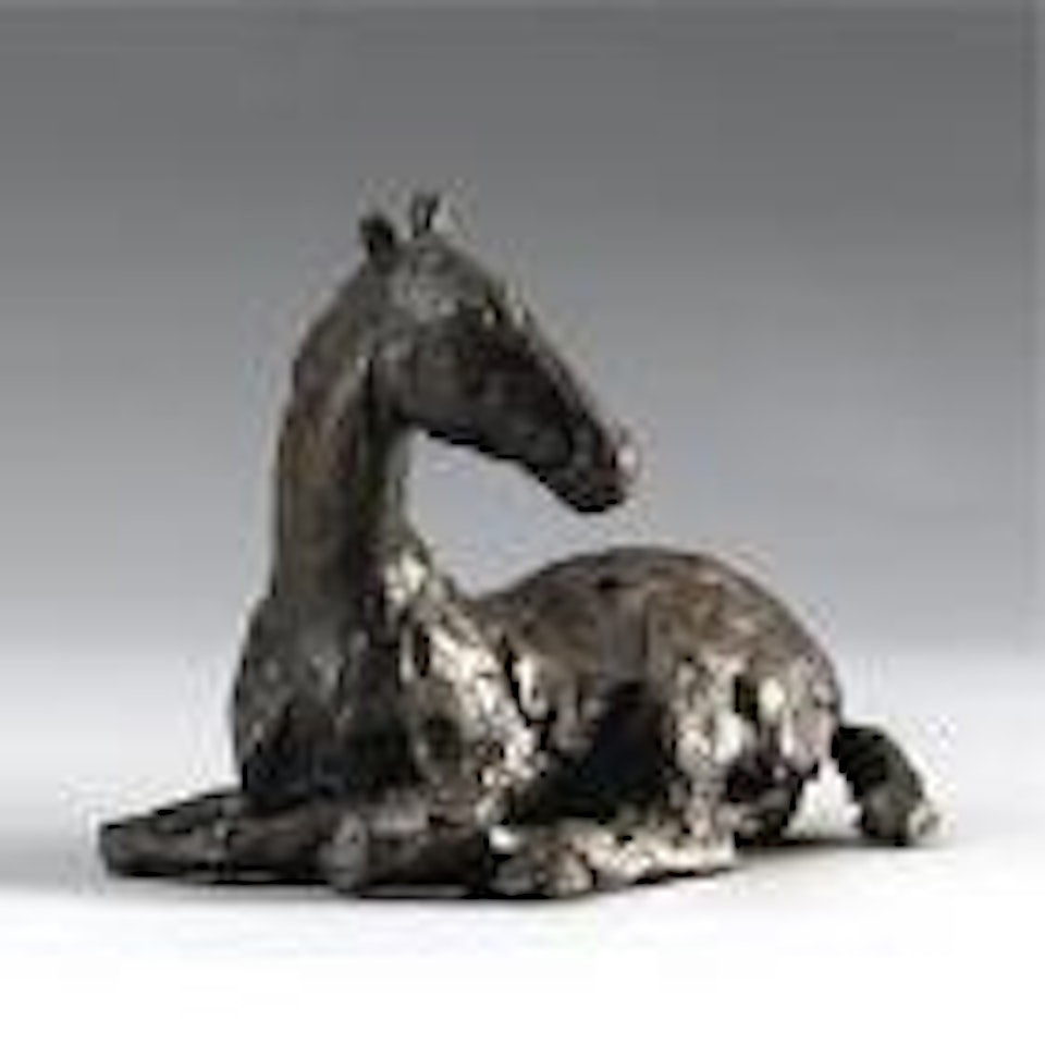 Small sitting down horse by Elisabeth Frink