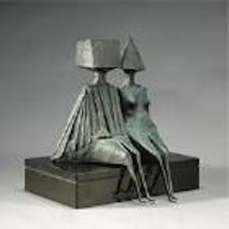 Sitting couple on a base III by Lynn Chadwick