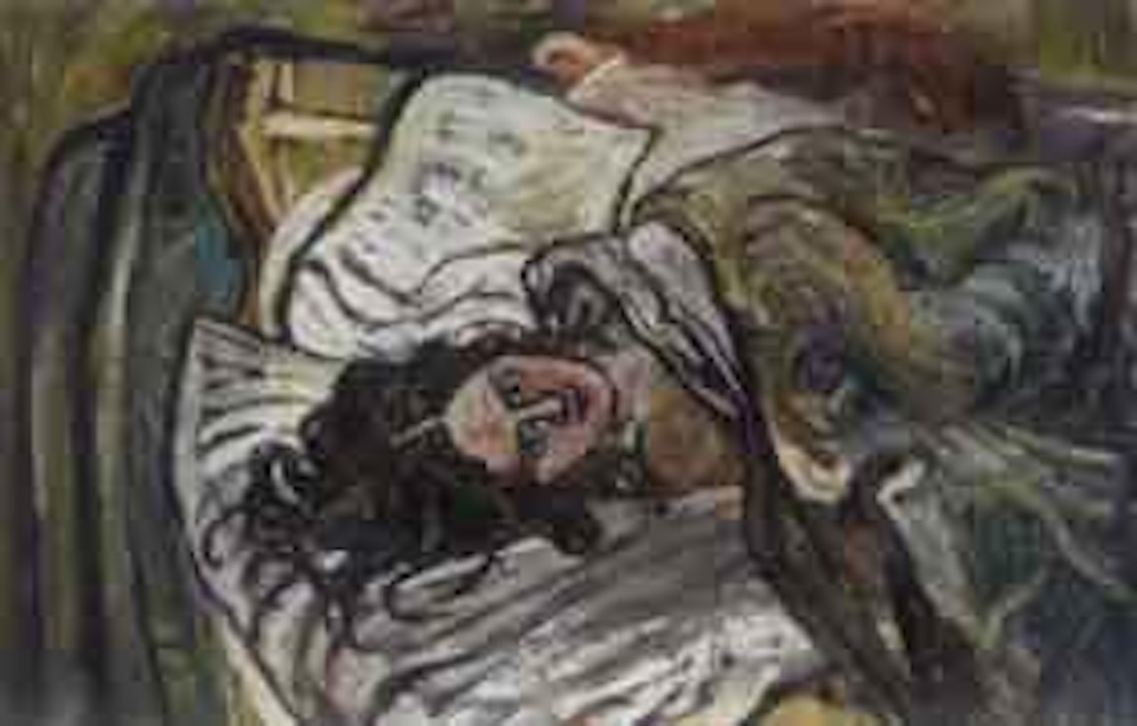 Jean in bed by John Bratby