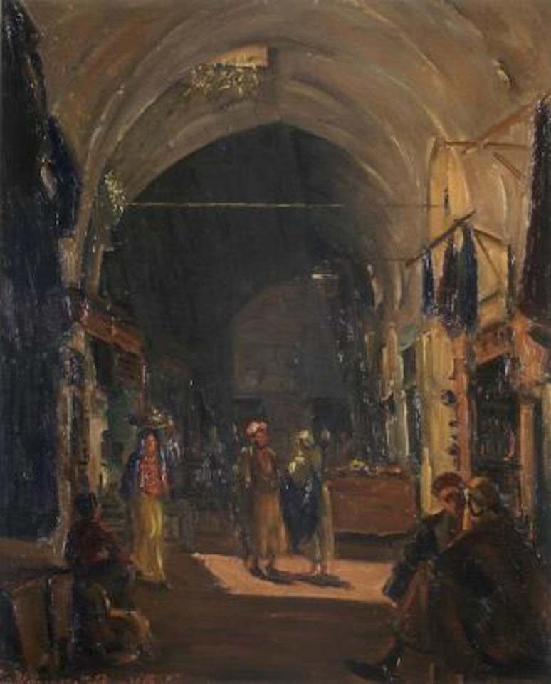 Figures in the old city by Ludwig Blum