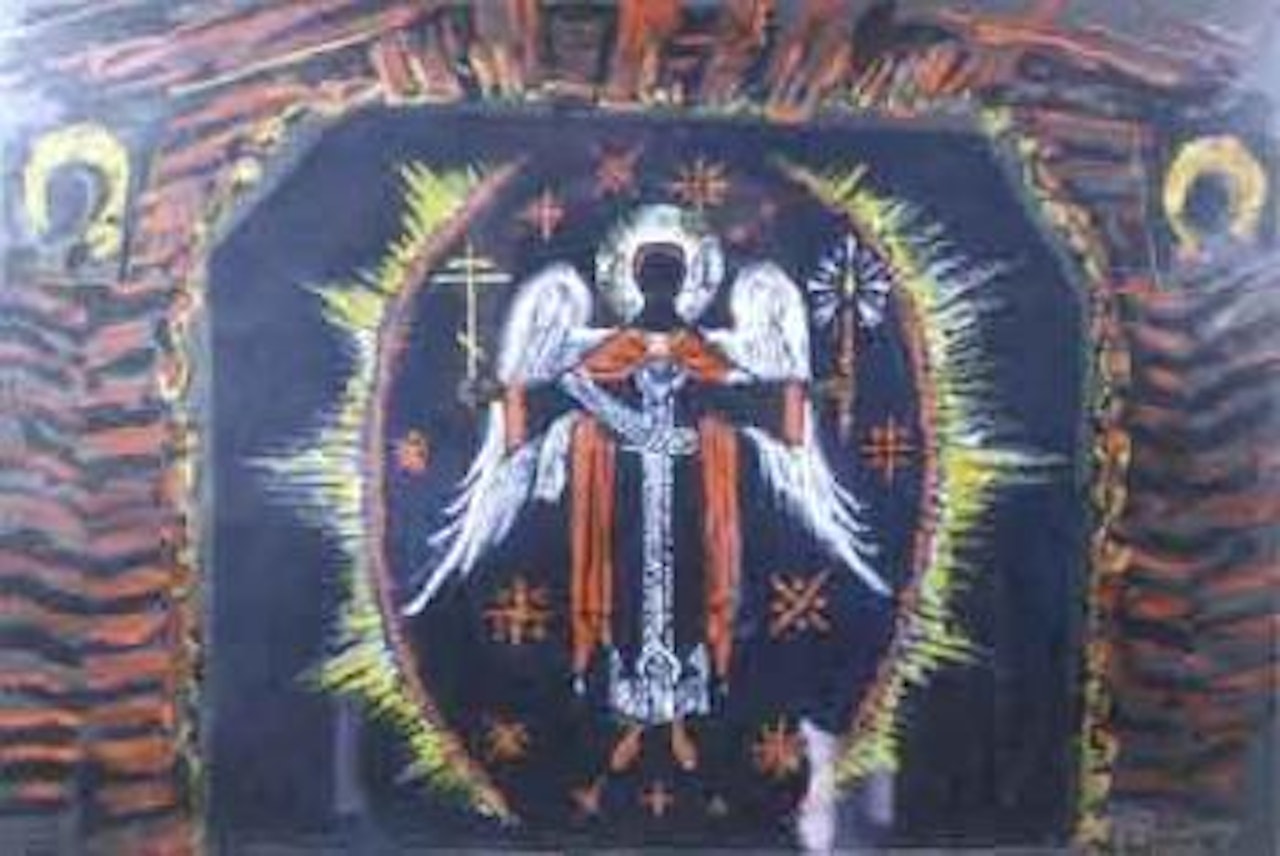 Saint in glory by Mstislav Valerianovich Dobuzhinsky