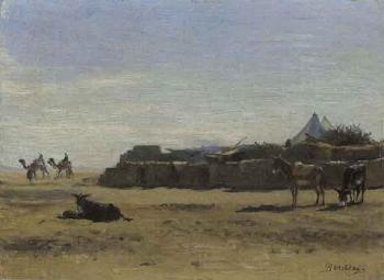 Village Arabe by Narcisse Berchere