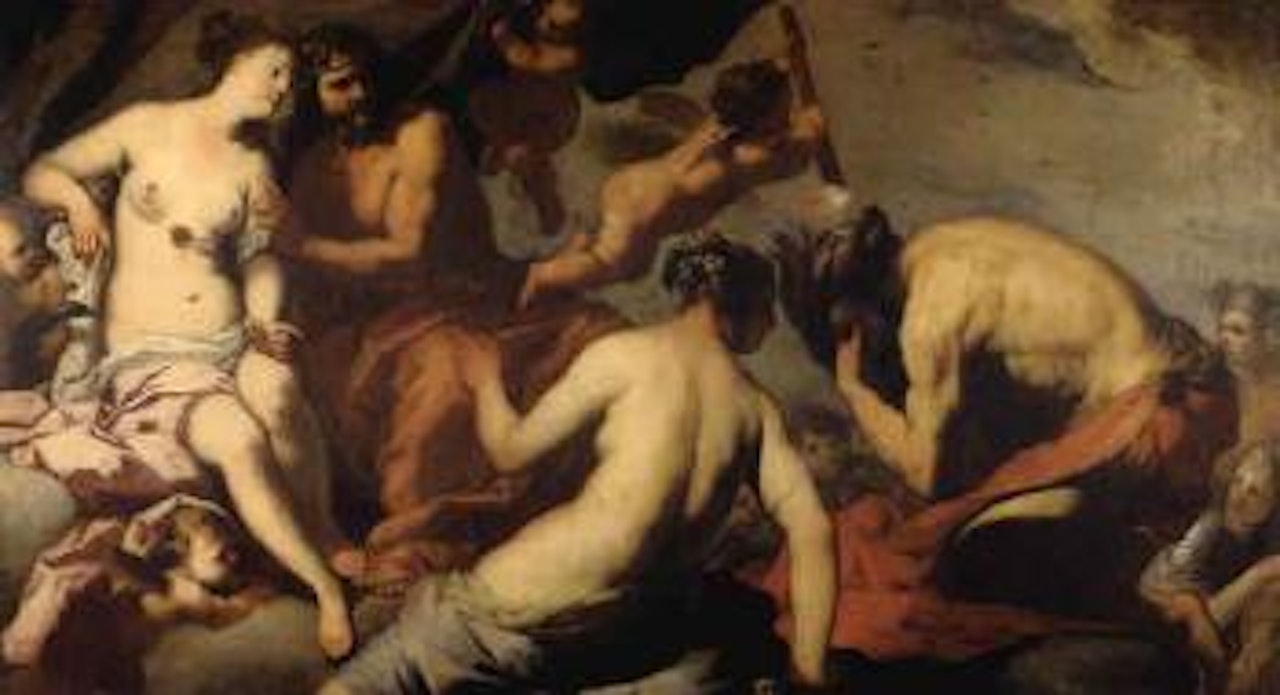 Tiresias aveugle par Hera et rendu devin par Zeus by Antonio Zanchi