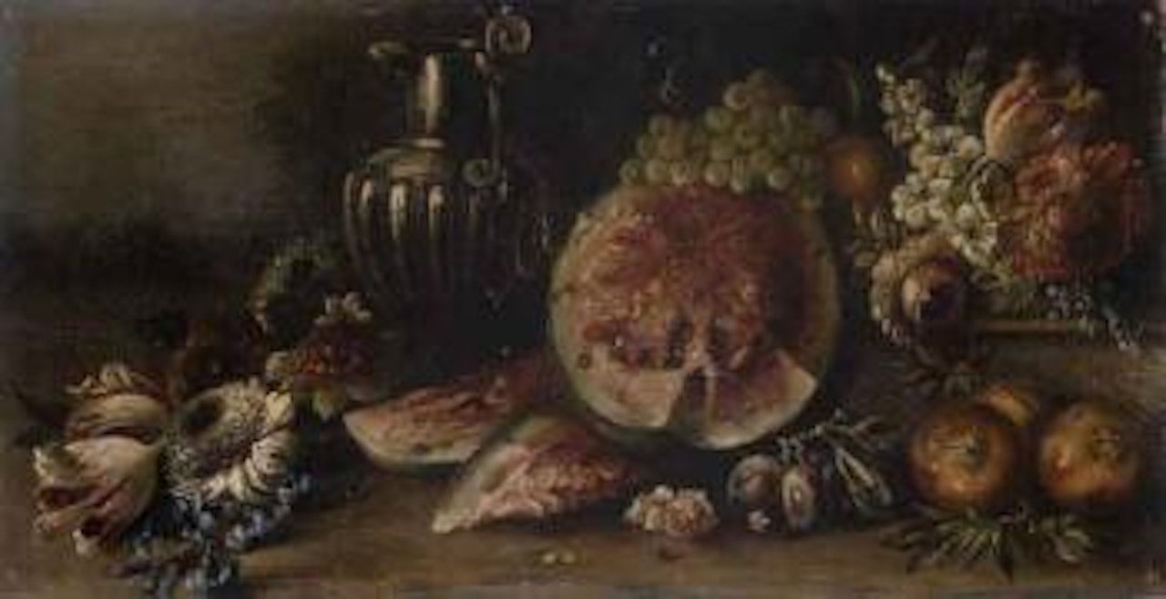 Still life of flowers and fruit by Neapolitan School