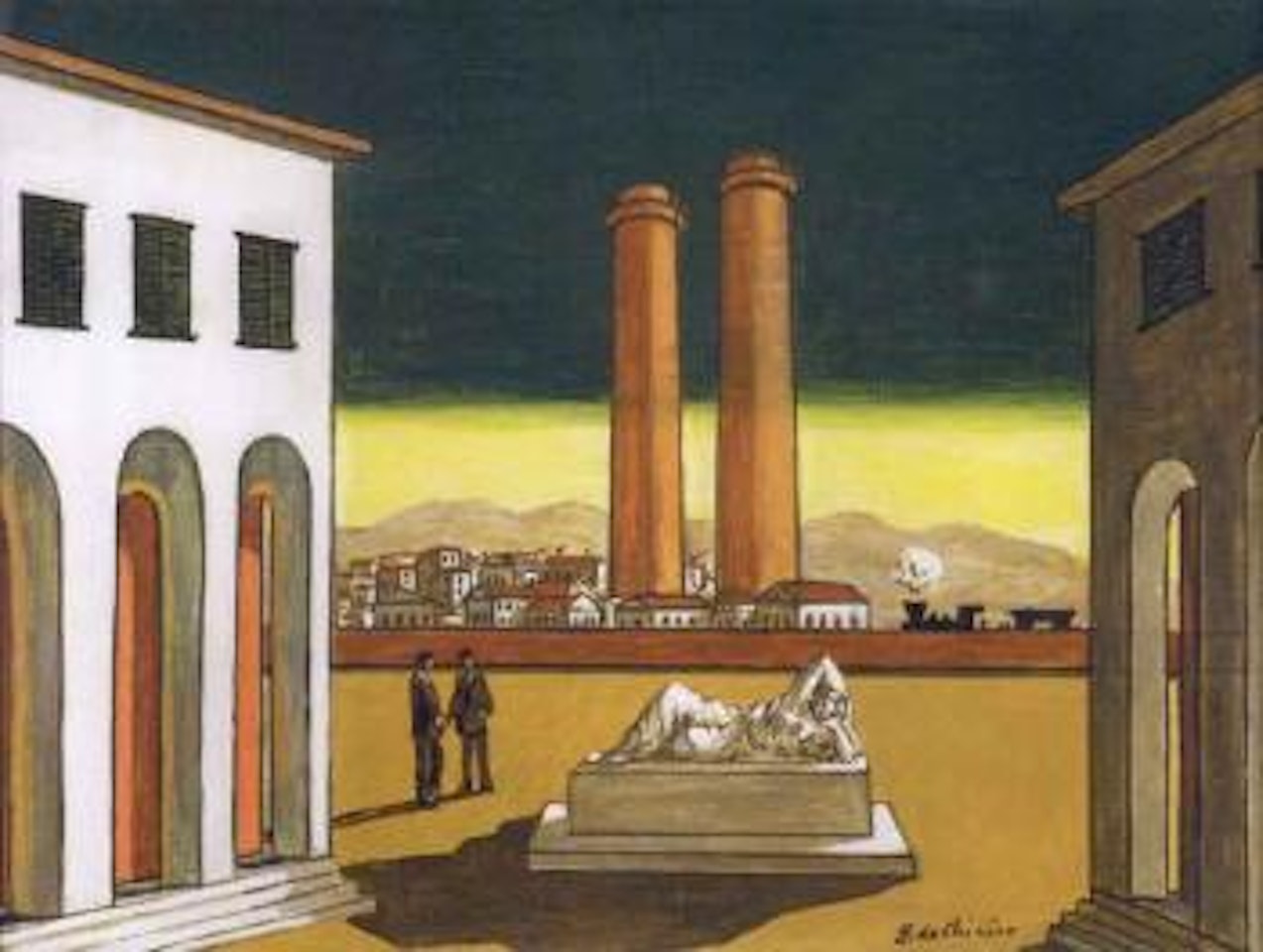 Italian square by Giorgio de Chirico