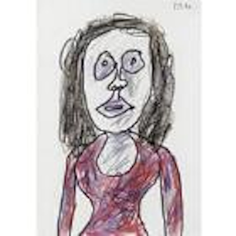 Portrait de femme vetue de rouge by Jean Dubuffet