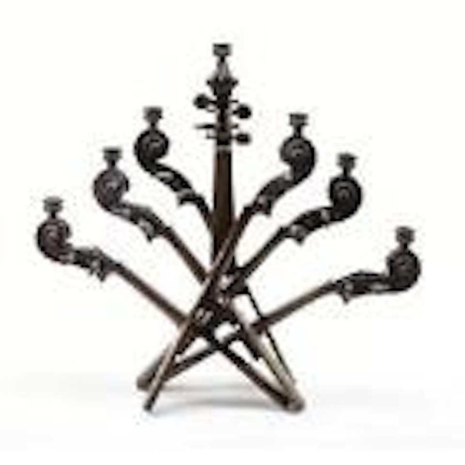 Fiddler's menorah by Arman