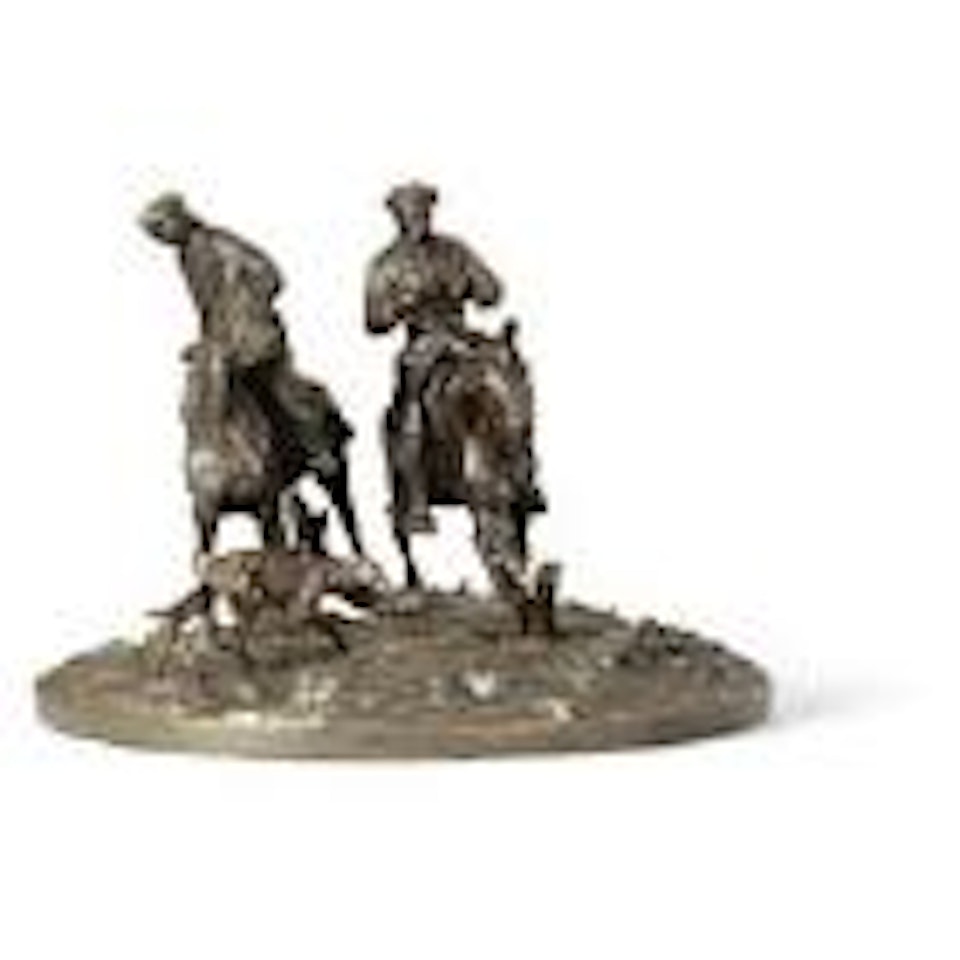 Horsemen and a dog by Eugene Alexandrovic Lanceray