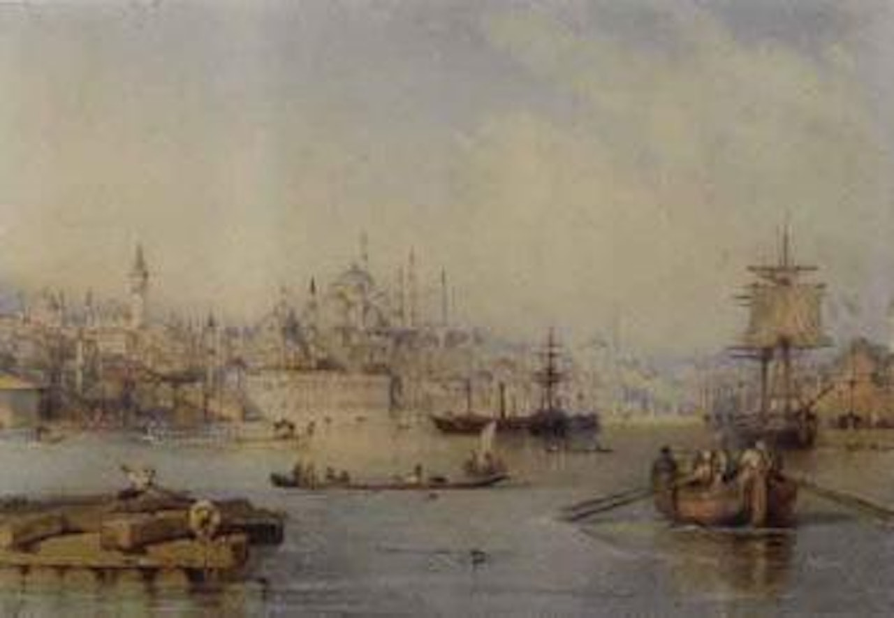 Constantinople from the entrance of the Golden Horn by Thomas Allom