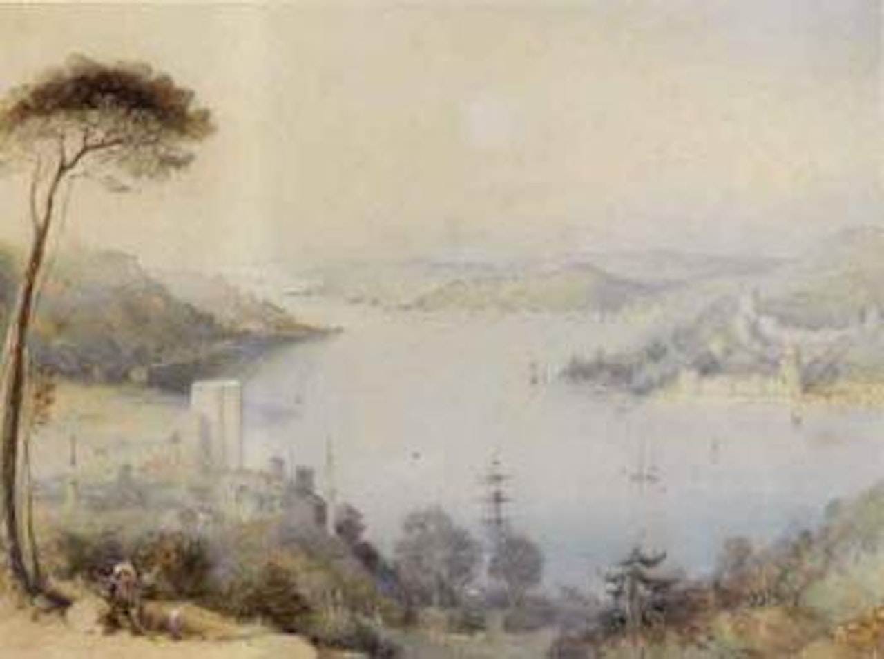 Castles of Anadolu Hisari and Rumeli Hisari on the Bosphorous by Thomas Allom