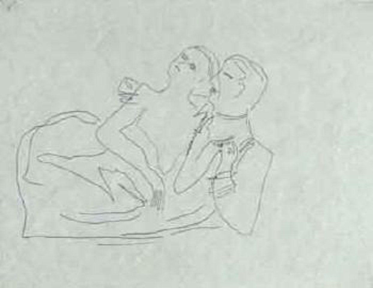 Two figures by Lucio Fontana