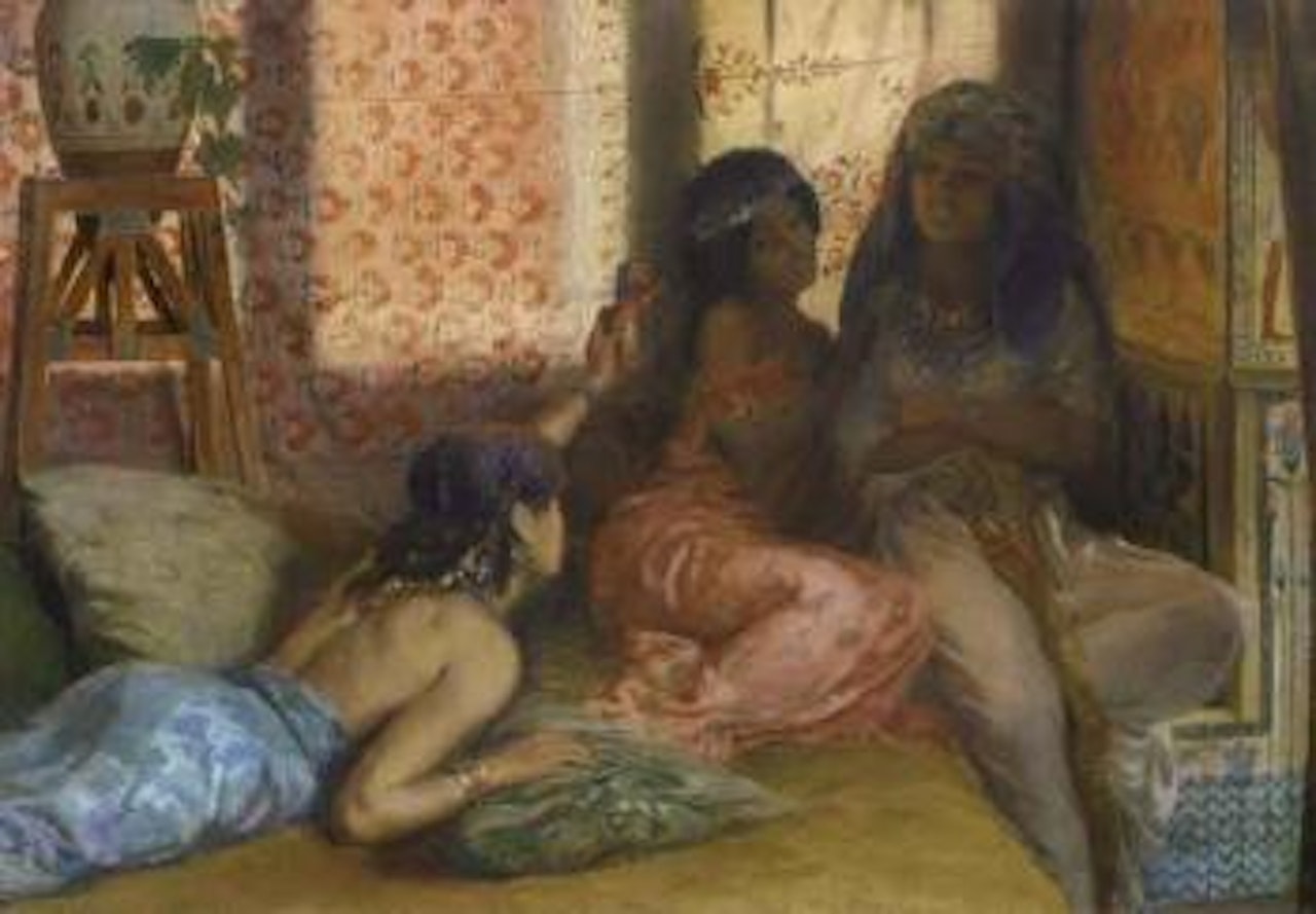 Jeunes egyptiennes dans un interieur by Georges Antoine Rochegrosse