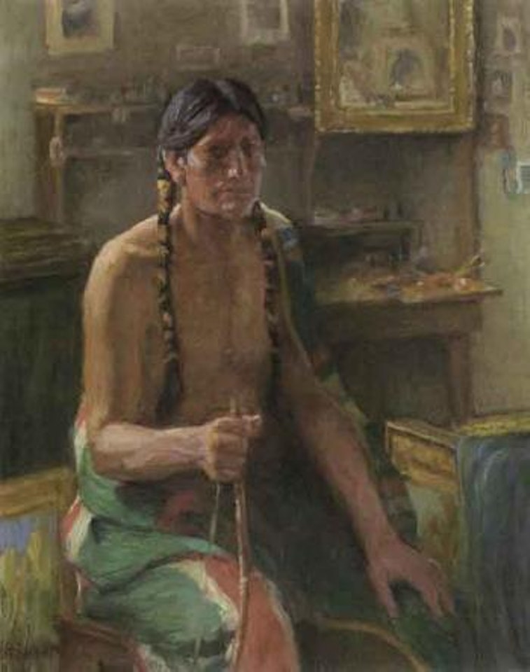 Elkfoot in the studio by Joseph Henry Sharp