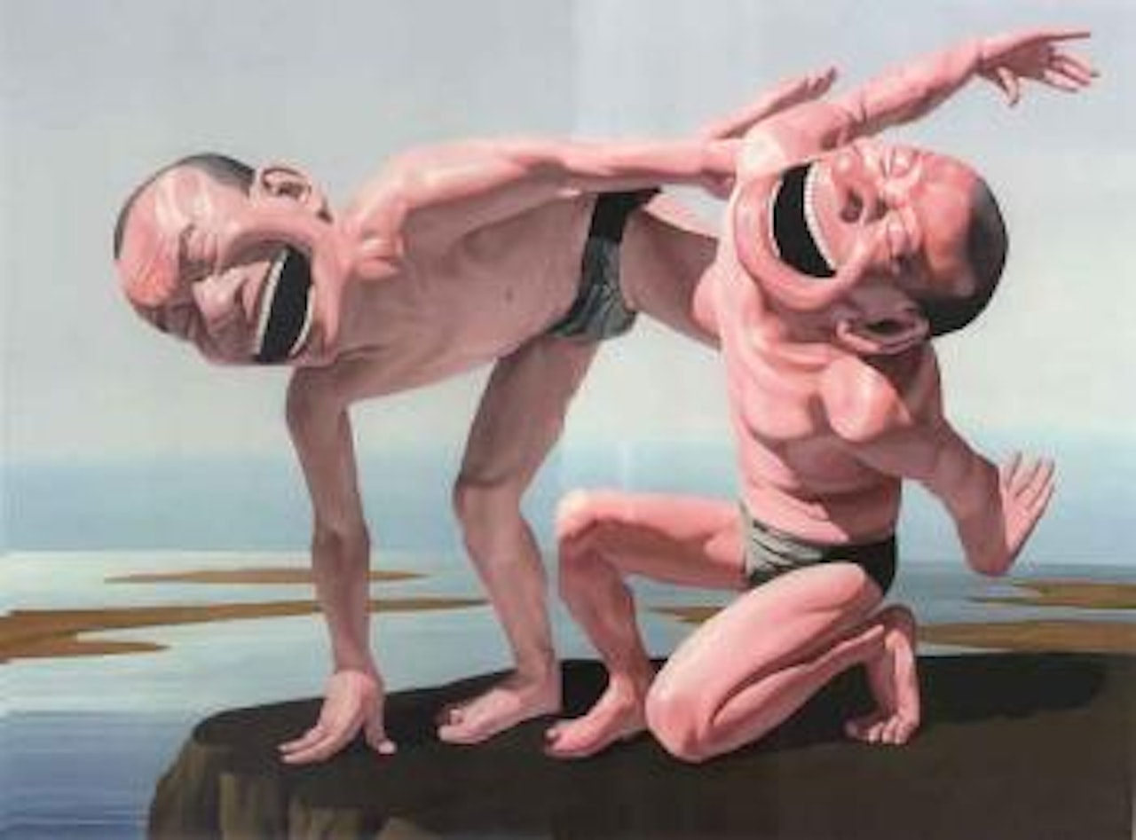 Free and at leisure series no.12 by Yue Minjun