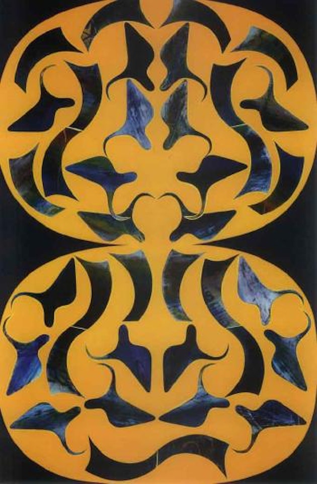 Yellow, grey by Philip Taaffe