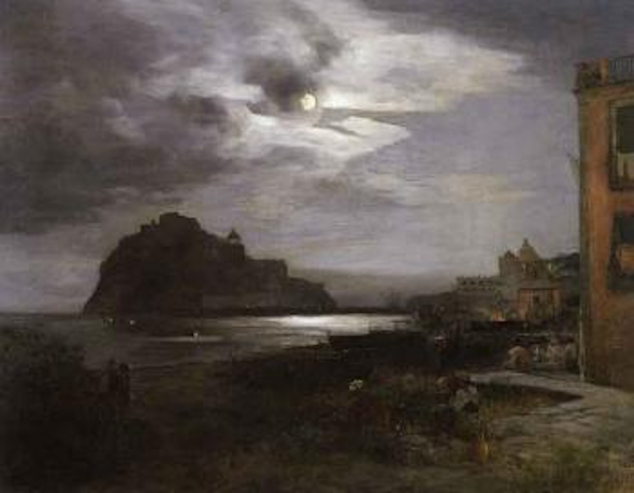 Ischia in moonlight by Oswald Achenbach
