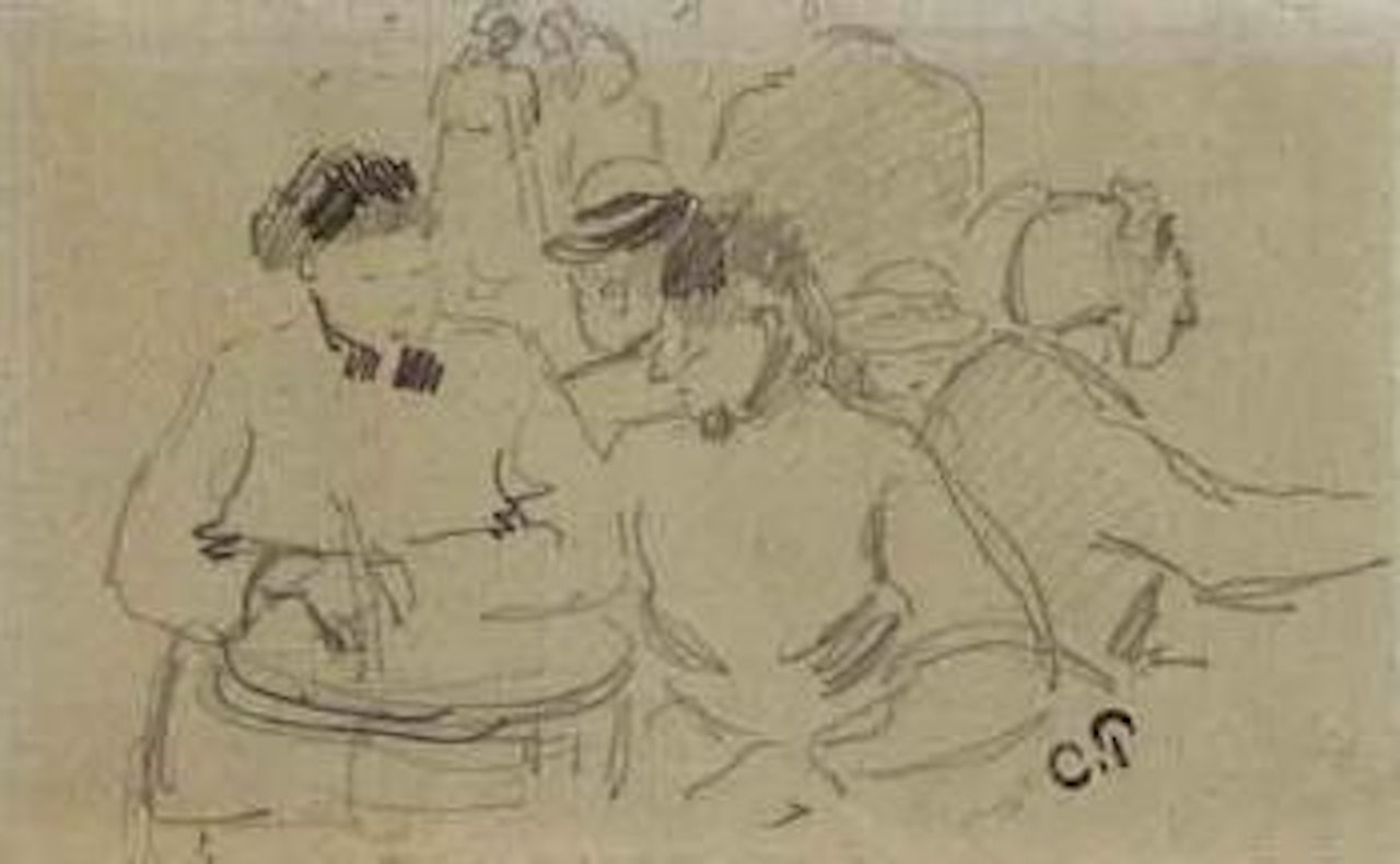 Market scene by Camille Pissarro