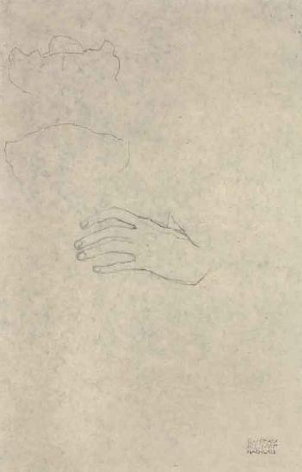 Sketch of a left hand by Gustav Klimt
