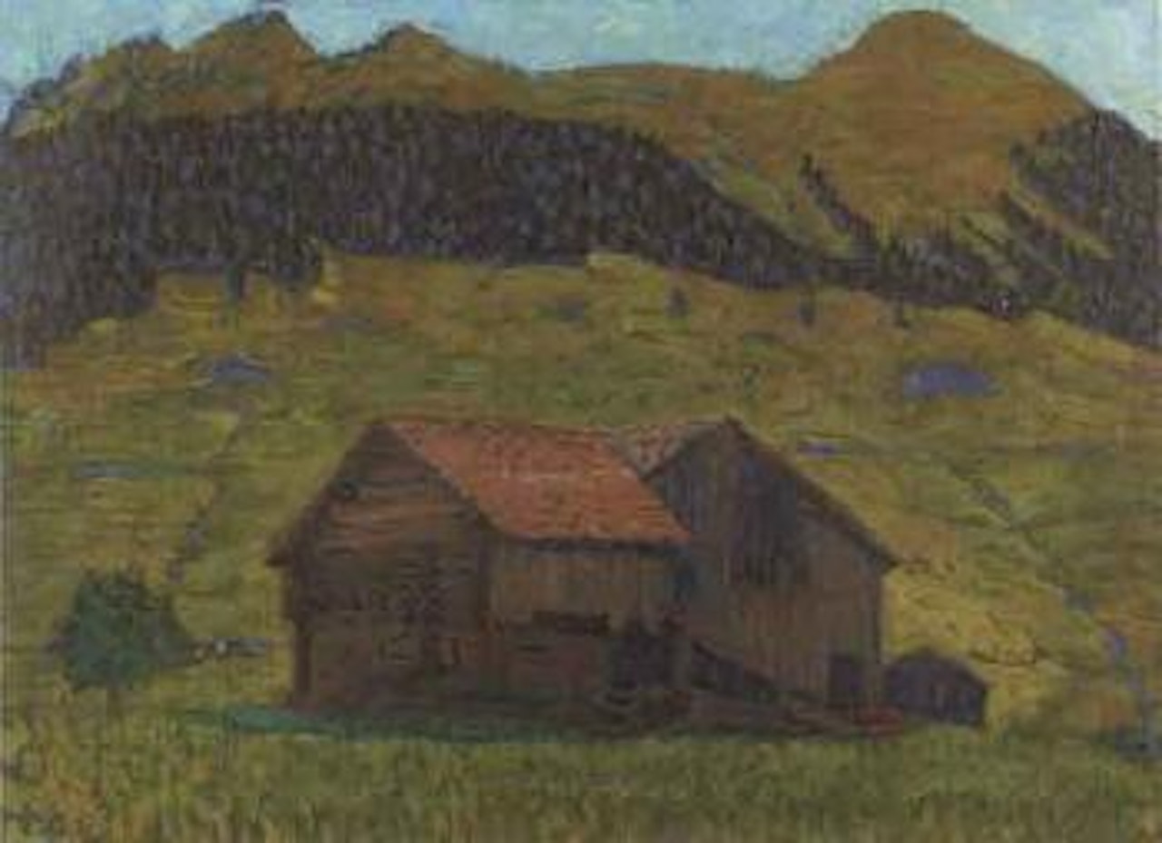 View of Lauenen bei Gstaad, Scheune by Ernst Geiger