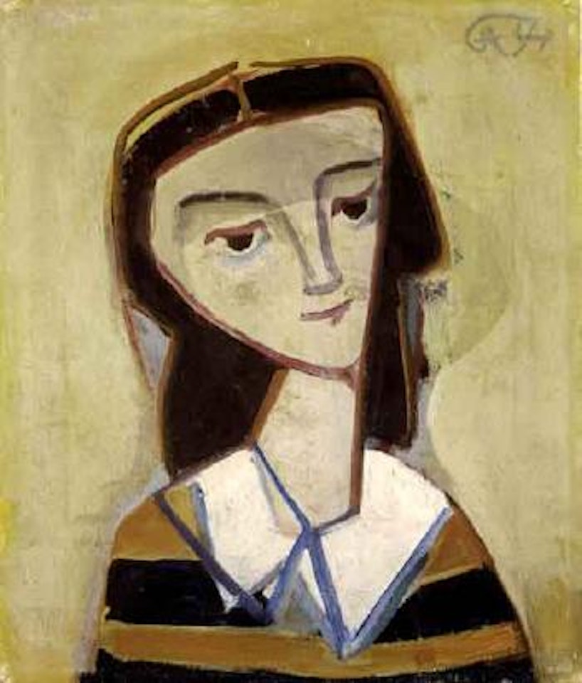 Portrait of a girl's head by Karl Hofer