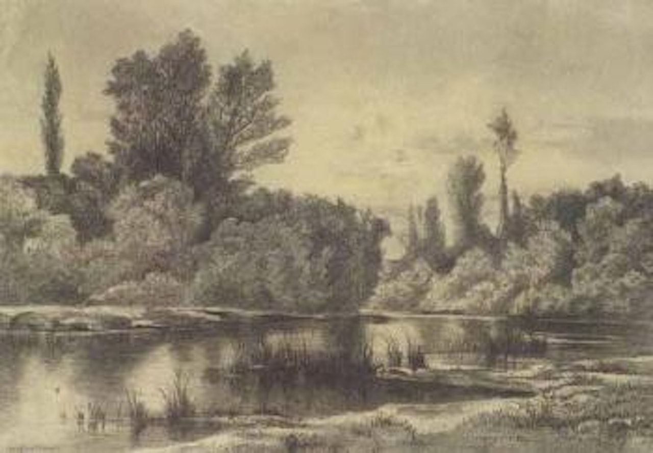 River landscape by Théodore Rousseau