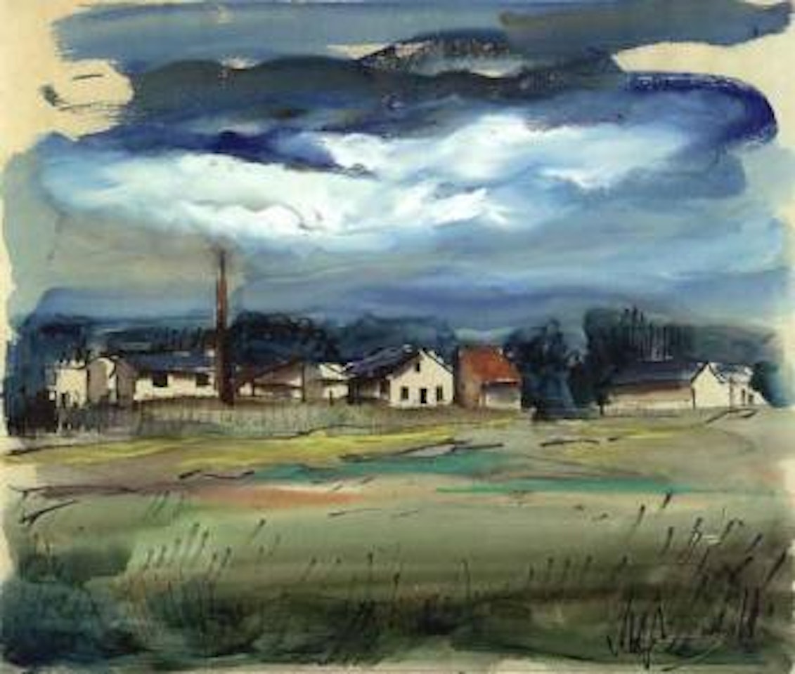 Paysage aux usines by Maurice de Vlaminck