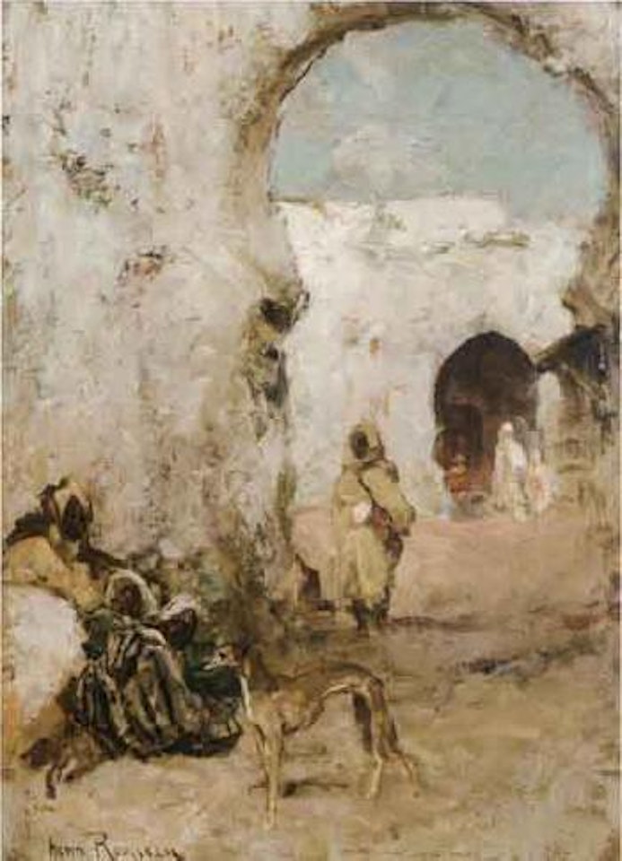 A l'entree de la casbah by Henri Émilien Rousseau