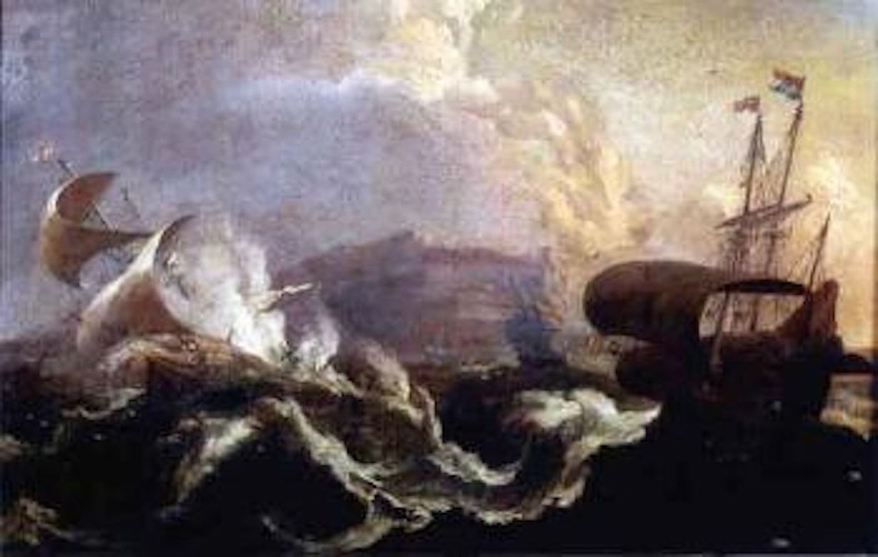 Marine par temps agite by Pieter van de Velde