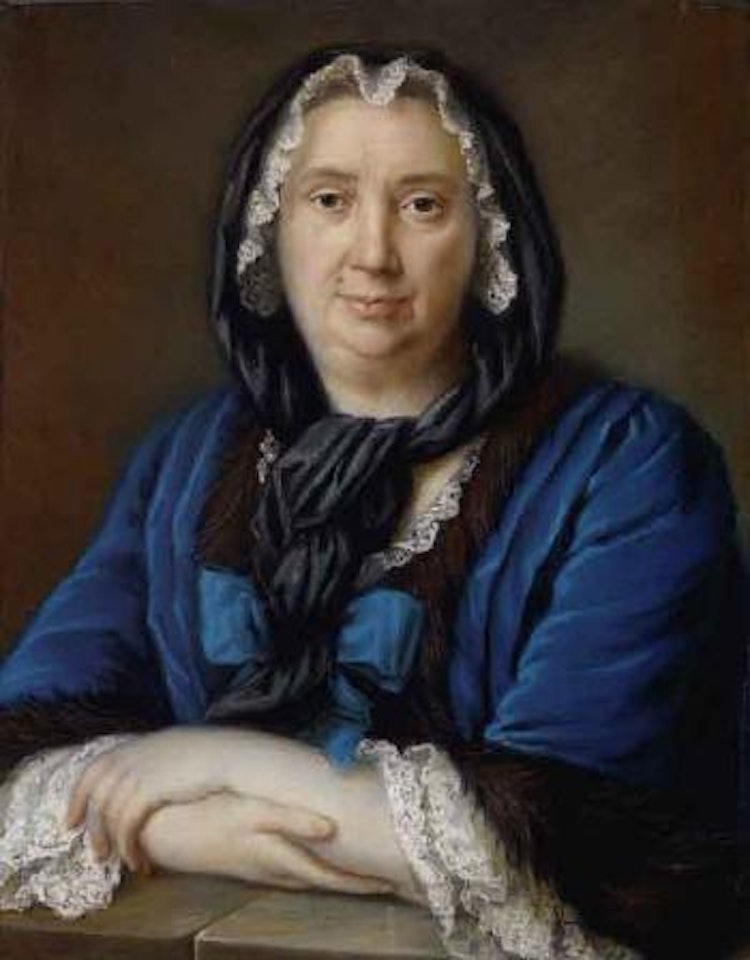 Portrait de femme a la robe bleue by Maurice Quentin de la Tour