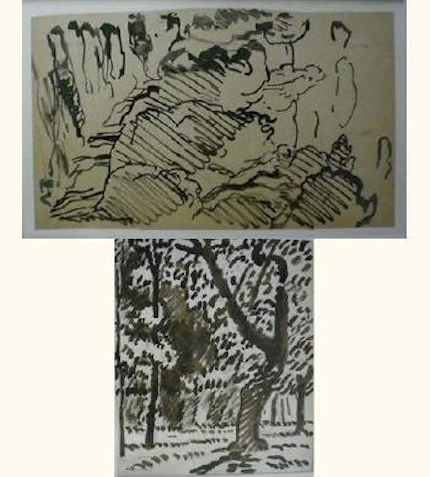 Ensemble de deux etudes d'arbres by Louis Valtat