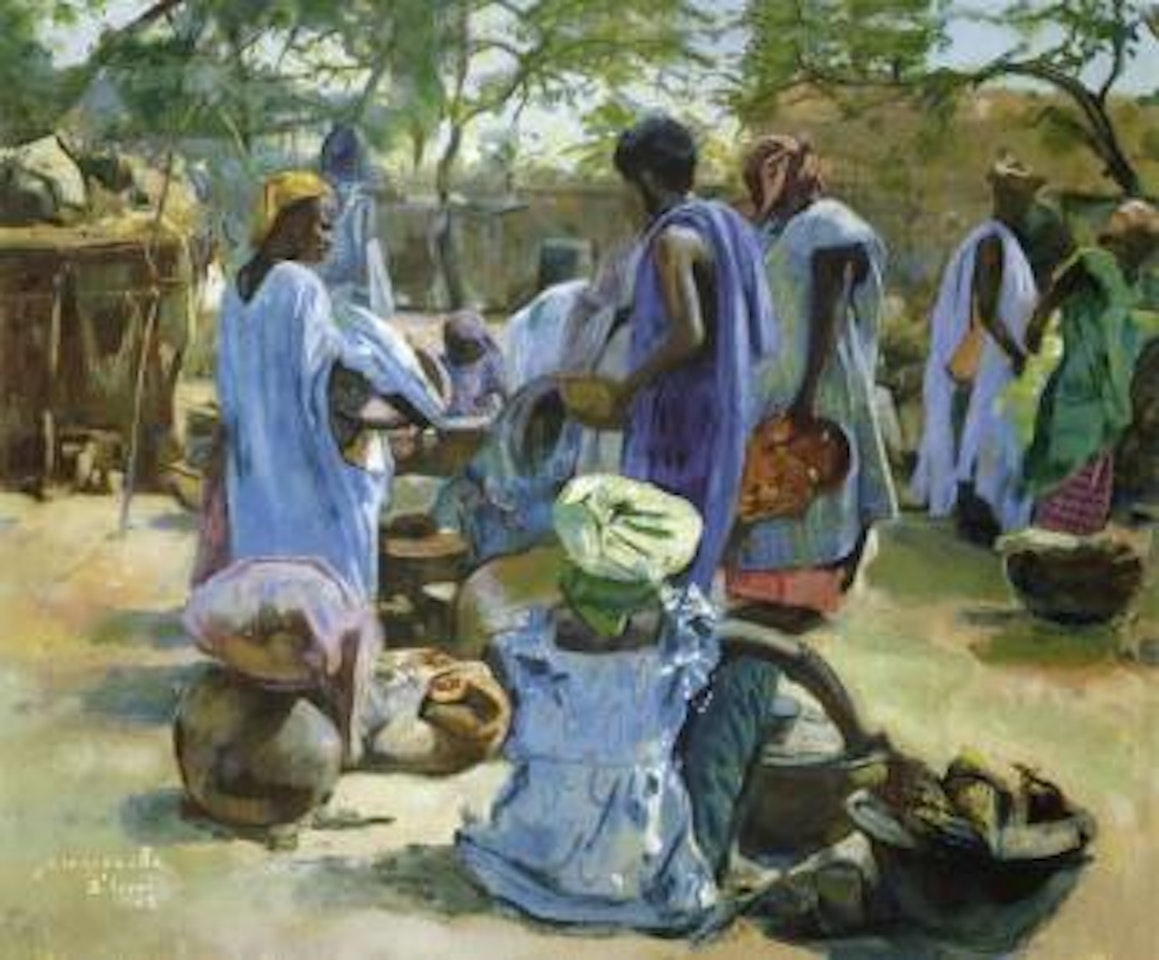 Scene de marche a Saint-Louis by Jacques Majorelle