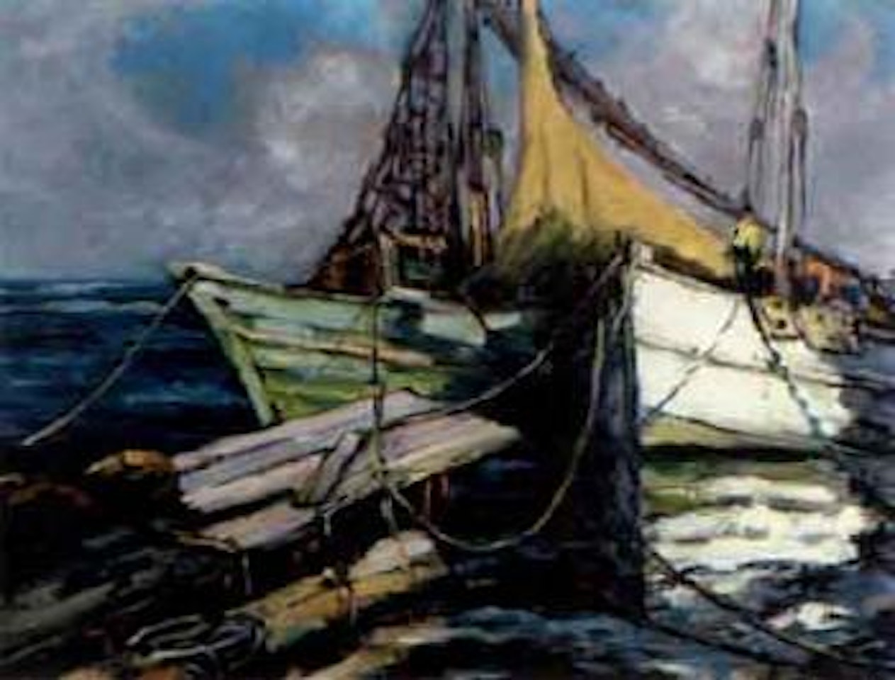 Harbour scene by Aldro Thompson Hibbard