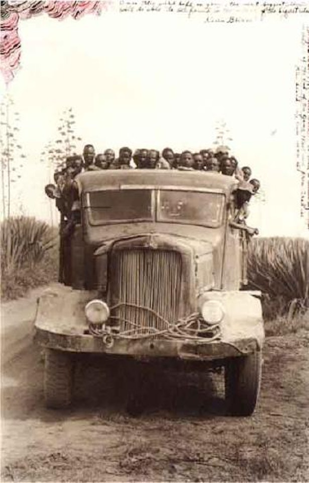 Sisal workers en route by Peter Beard