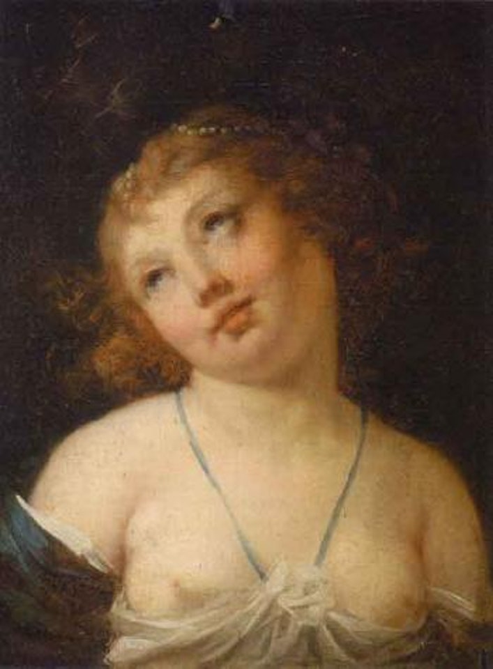 Portrait of young red haired girl by Jean-Baptiste Greuze