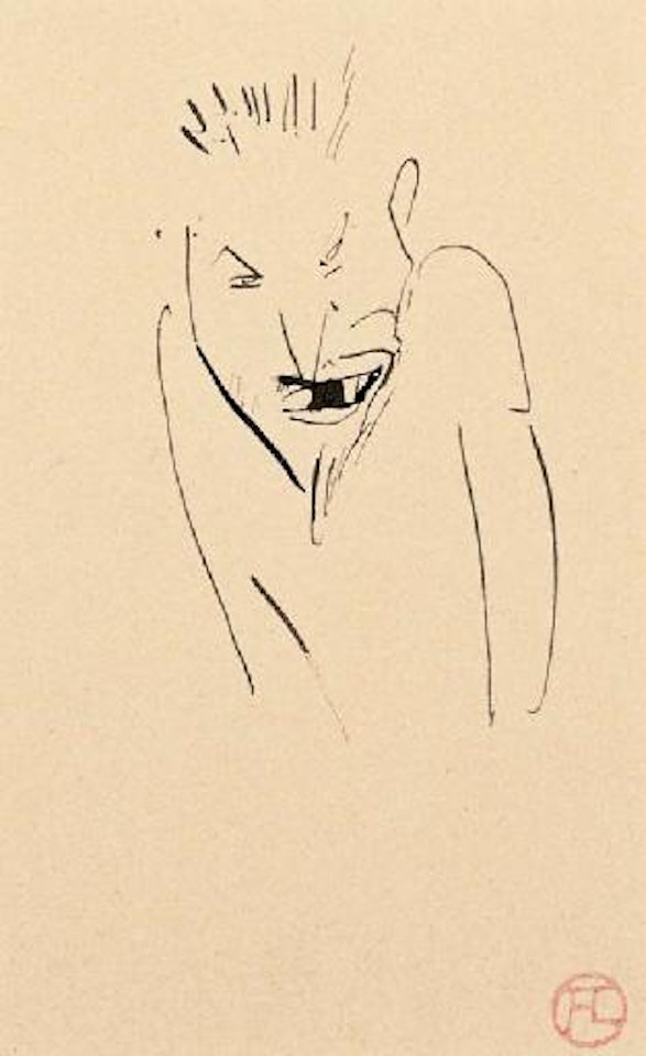 Buste d'homme de face, barbe en pointe by Henri de Toulouse-Lautrec