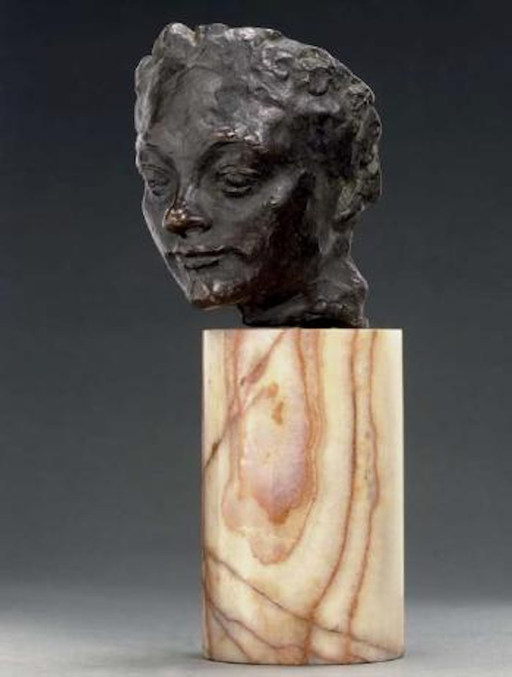 Masque de femme au nez retroussé, petit modèle-variante à découpe rectiligne by Auguste Rodin