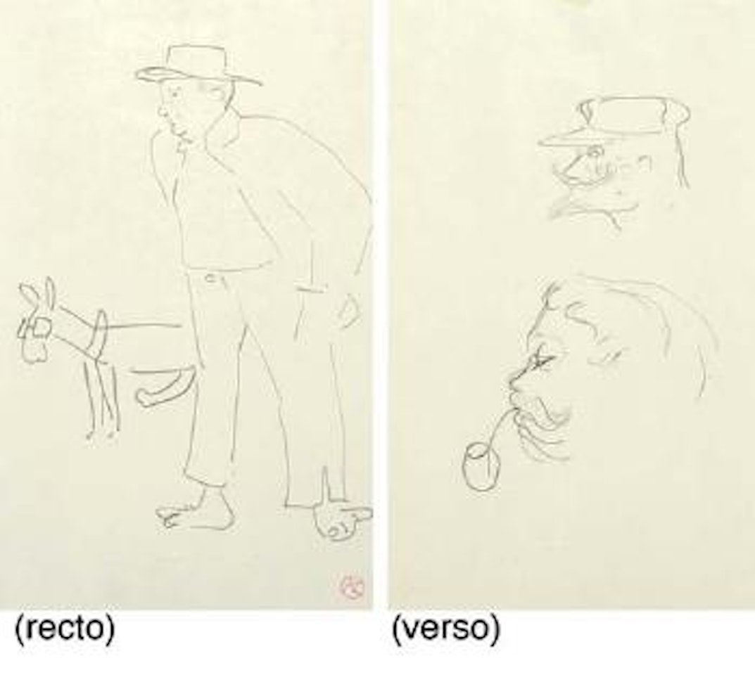 Monsieur X. Deux têtes d'hommes dont l'un fume la pipe by Henri de Toulouse-Lautrec