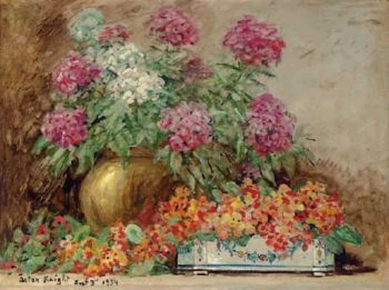 Floral still life by Louis Aston Knight