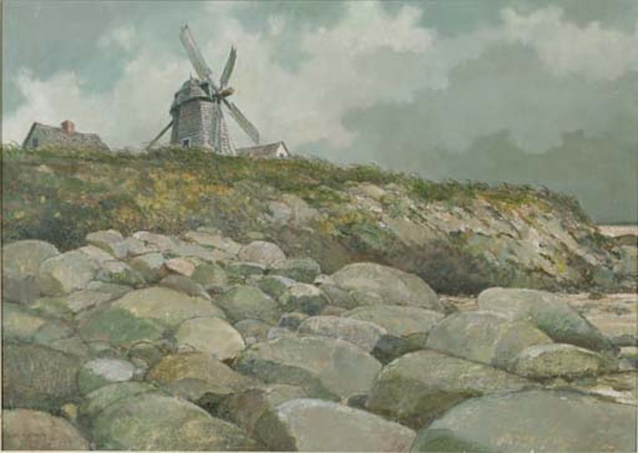 Windmill on the New England coast by Eric Sloane