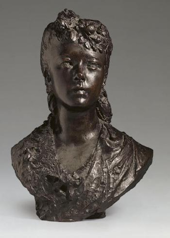 Buste de jeune fille aux fleurs dans les cheveux by Auguste Rodin