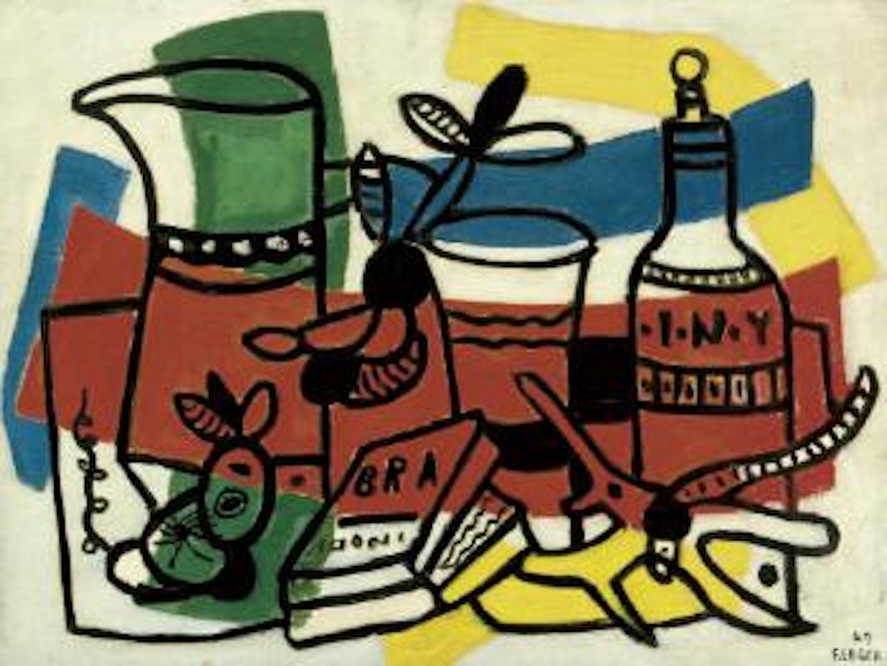 Nature morte à la bouteille by Fernand Leger