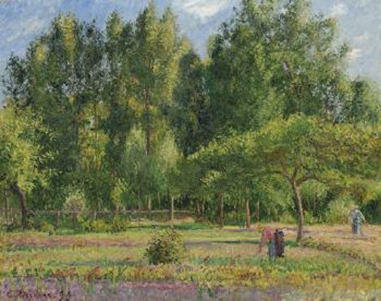 Les peupliers, après-midi à Eragny by Camille Pissarro
