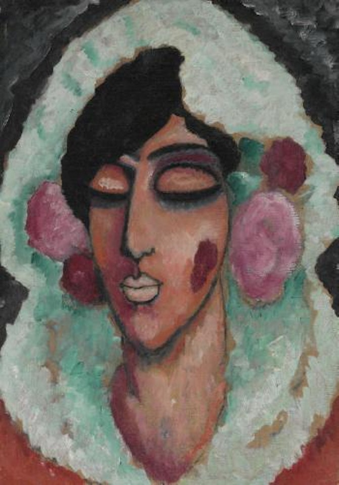 Spanierin mit geschlossenen Augen by Alexej von Jawlensky