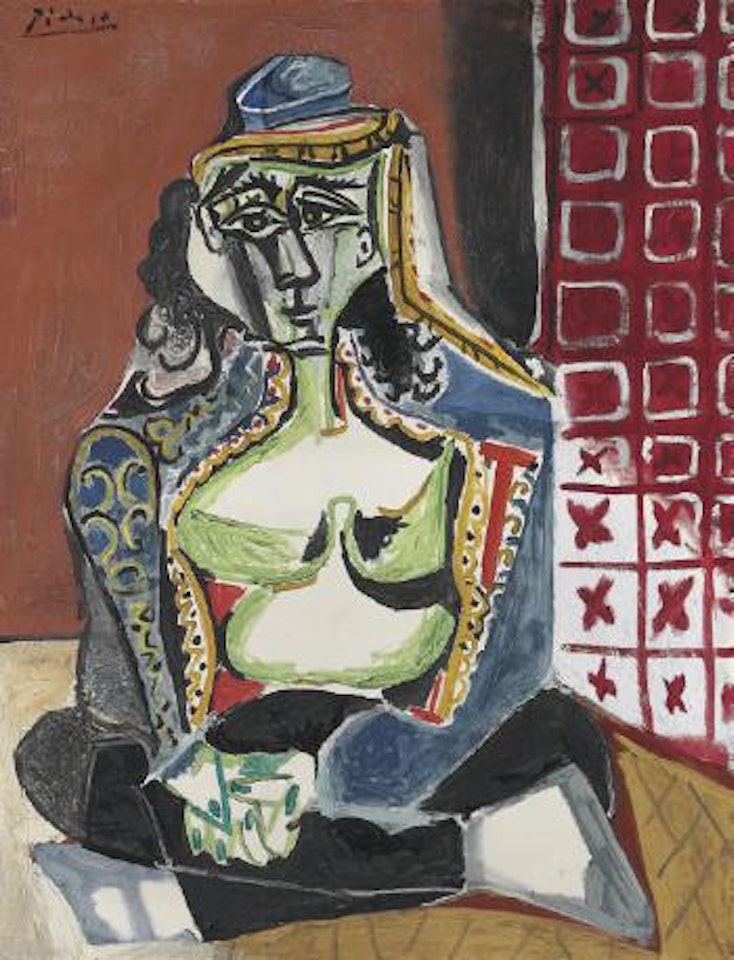 Femme accroupie au costume turc (Jacqueline) by Pablo Picasso