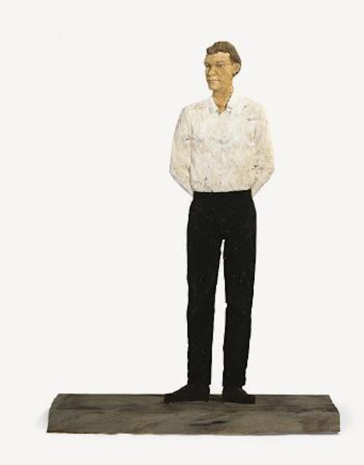 Tall Man With White Shirt and Black Pants by Stephan Balkenhol