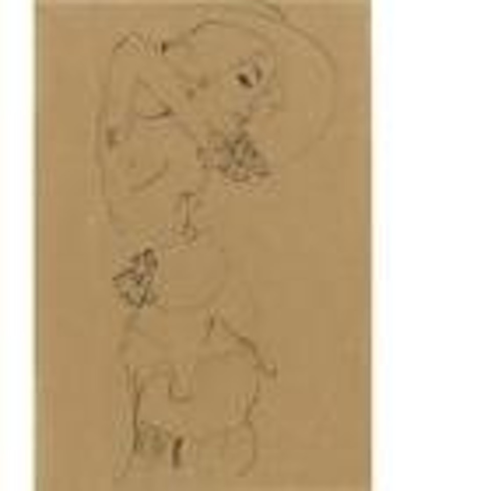 Standing nude with large hat by Egon Schiele