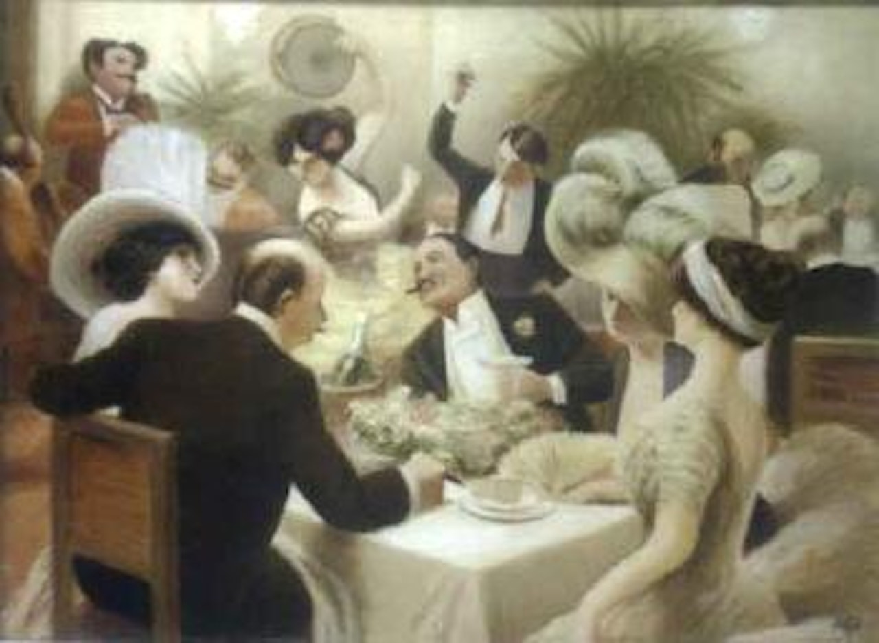 Une soiree animee by Albert Guillaume